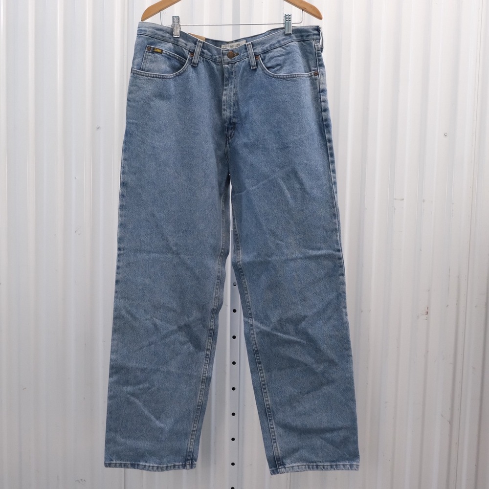 NWT Lee Relaxed Fit Men Jeans Blue Denim 38x32 Slightly‎ Tapered Leg